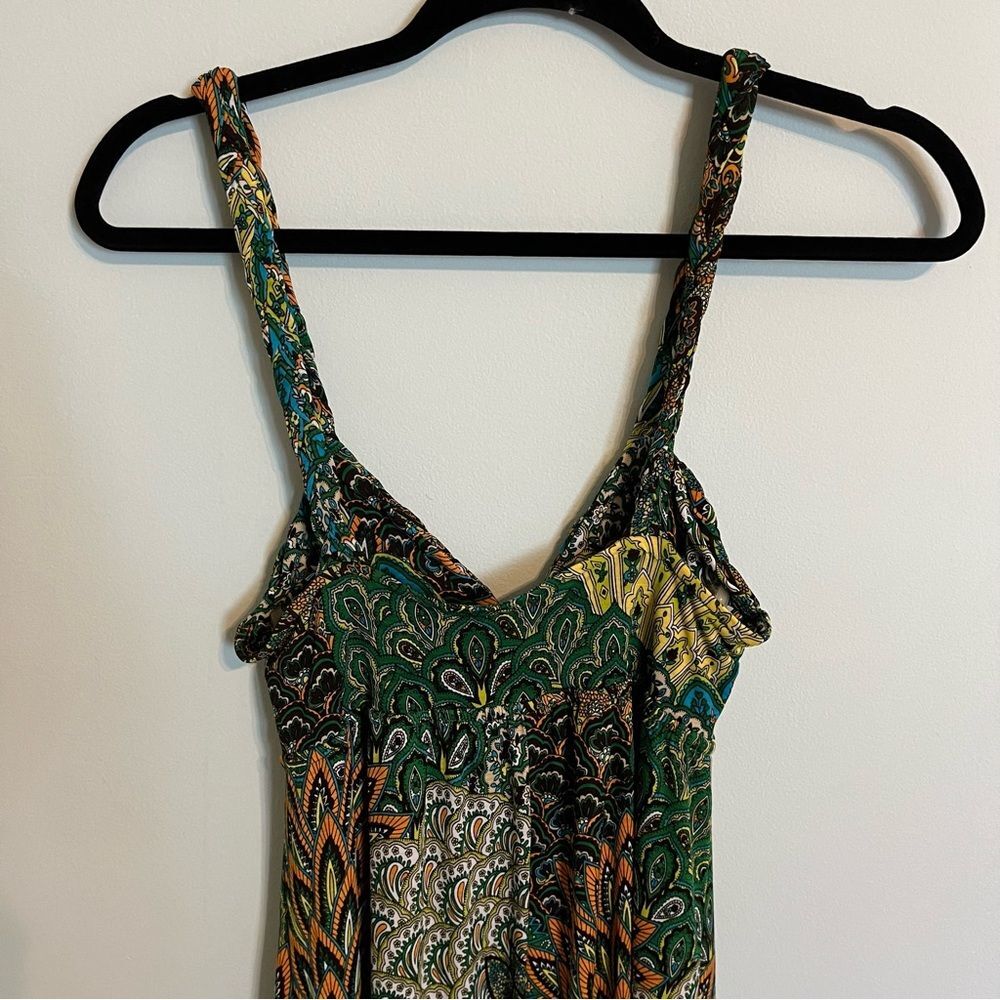 Moa Moa Boho Green Print Maxi Dress Size Small - Picture 6 of 10